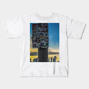 Sunset Brooklyn Bridge Manhattan Skyline NYC Kids T-Shirt